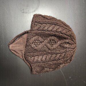 Knit Toque with Braided strings - vintage